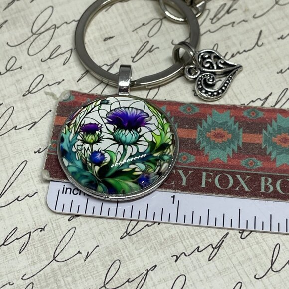 Scottish Thistle Keychain Key Claddagh Heart Gift Box Necklace Irish Christmas - Picture 9 of 13